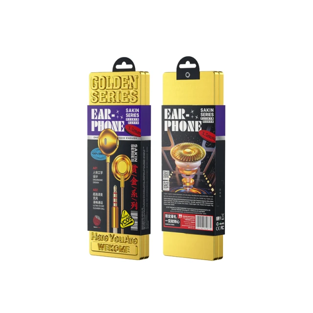 Навушники Wekome Sakin Series 3.5 mm Gold (WK-YC05)