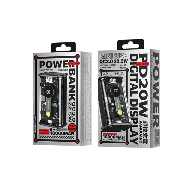 Павербанк Wekome Vanguard 10000 mAh 22.5W Black (WK-WP-333)