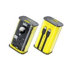 Power bank WEKOME WP-345 Vanguard Series 10000 mAh Fast Charging з вбудованим кабелем USB-C & Lightning PD 20W + QC 22.5W Yellow (WK-WP-345_YELLOW)