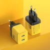 Зарядний пристрій Wekome WP-U128 2x USB-C GaN 40W Yellow (WK-WP-U128)