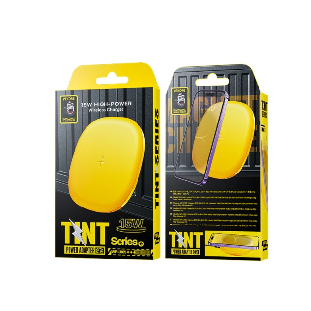 Безпровідна зарядка Wekome WP-U165 Tint Series Qi 15W Yellow (WK-WP-U165)