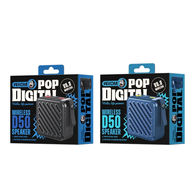 Портативна бездротова колонка Wekome D50 Pop Digital Series Bluetooth V5.2 Black (WK-D50_BLACK)