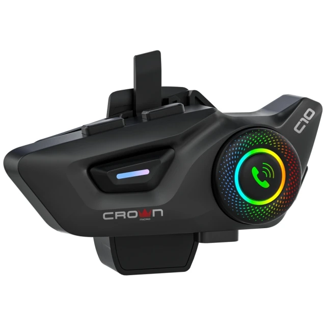 Інтерком мотоциклетний Crown C10 Bluetooth 5.3 Black (6941141619673)