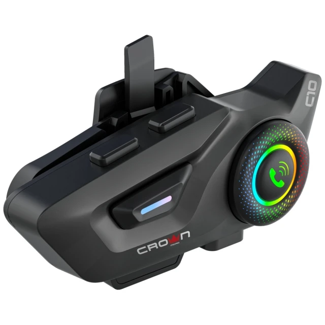 Інтерком мотоциклетний Crown C10 Bluetooth 5.3 Black (6941141619673)