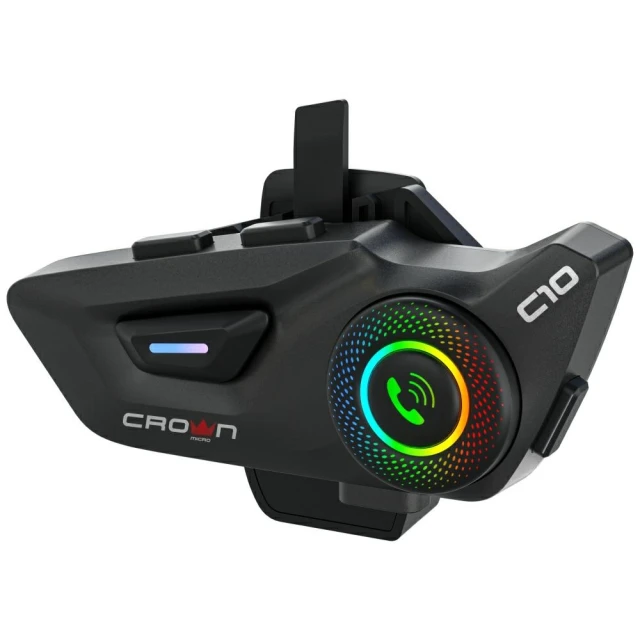 Інтерком мотоциклетний Crown C10 Bluetooth 5.3 Black (6941141619673)