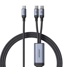 Кабель Joyroom Speedy Series USB-C to 2xUSB-C 100W 1.5 m Black (SA21-1T2)