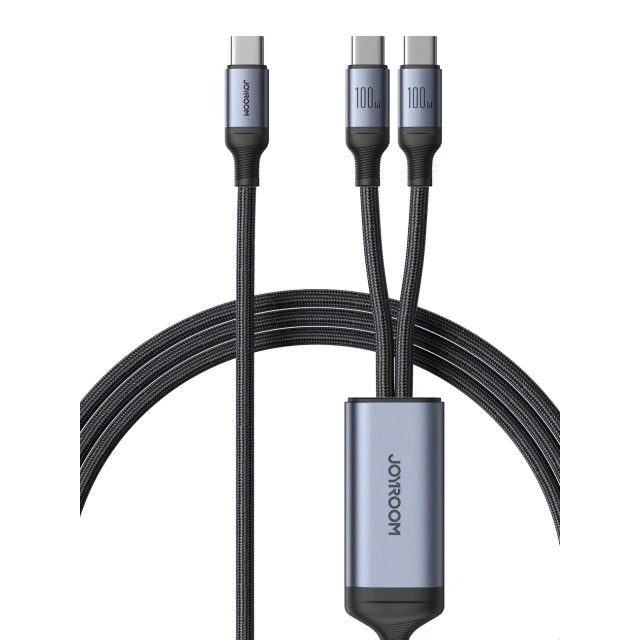 Кабель Joyroom Speedy Series USB-C to 2xUSB-C 100W 1.5 m Black (SA21-1T2)