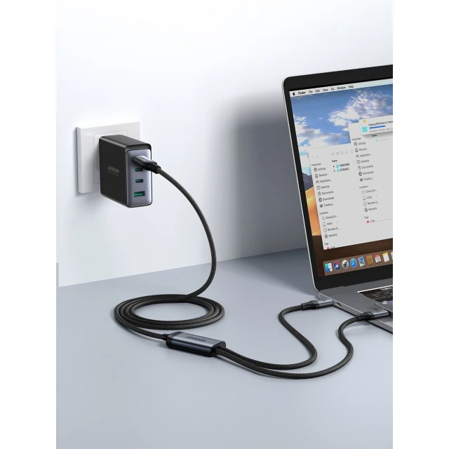 Кабель Joyroom Speedy Series USB-C to 2xUSB-C 100W 1.5 m Black (SA21-1T2)