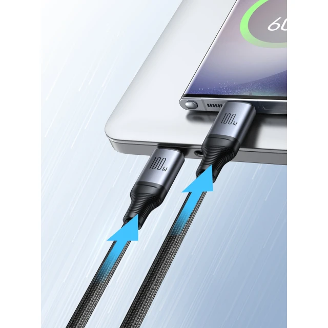 Кабель Joyroom Speedy Series USB-C to 2xUSB-C 100W 1.5 m Black (SA21-1T2)