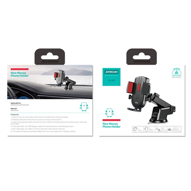 Автодержатель Joyroom Telescopic Extendable Arm for Dashboard and Windshield Black (JR-OK3)