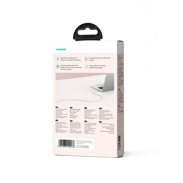 Кабель Joyroom Multi-Color Series SA34-CC3 USB-C to USB-C 60W 1m Pink (6941237110176)