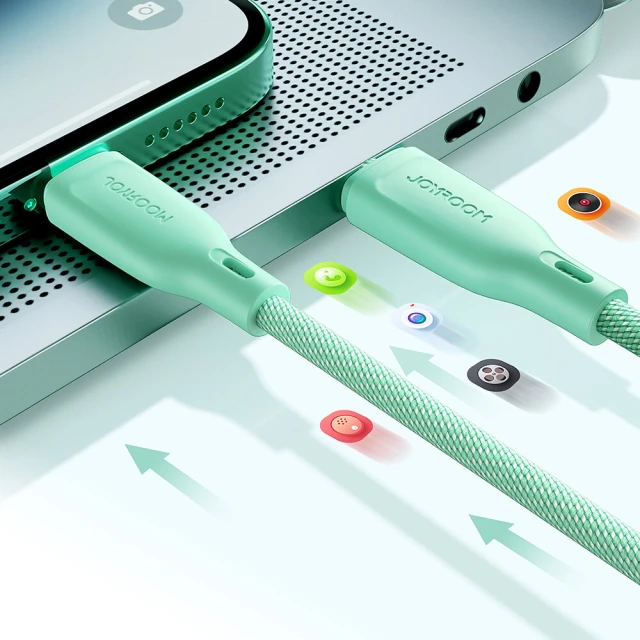 Кабель Joyroom Multi-Color Series SA34-CC3 USB-C to USB-C 60W 1m Green (6941237110206)