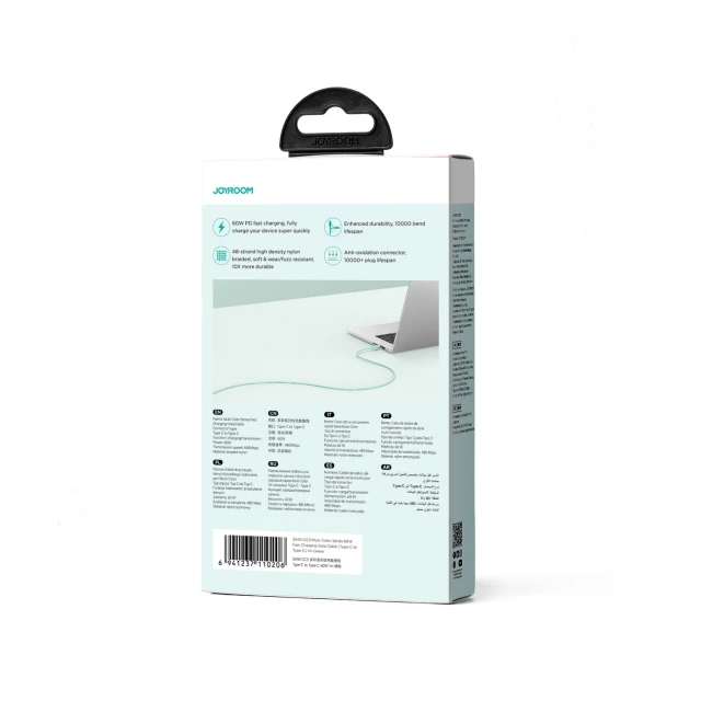 Кабель Joyroom Multi-Color Series SA34-CC3 USB-C to USB-C 60W 1m Green (6941237110206)