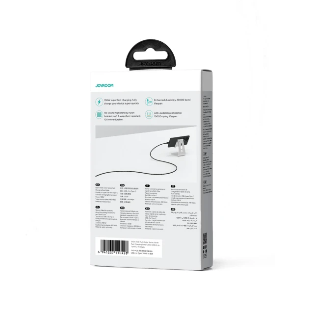 Кабель Joyroom Multi-Color Series SA34-AC6 USB-A to USB-C 100W 1m Black (6941237110428)