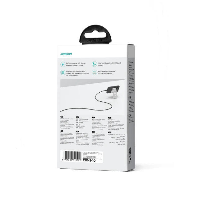 Кабель Joyroom Multi-Color Series SA34-AL3 USB-A to Lighting 3A 1m Black (6941237110527)