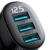 Автомобільний зарядний пристрій Joyroom JR-CCD03 3.4A Car Charger 3x USB-A with Display Black (JR-CCD03)