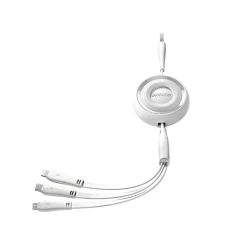 Кабель Joyroom Colorful Series Retractable USB-A to USB-C/Lightning/micro USB 1 m White (S-A40_W)