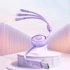 Кабель Joyroom Colorful Series Retractable USB-A to USB-C/Lightning/micro USB 1 m Purple (S-A40_P)