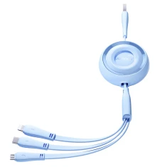 Кабель Joyroom Colorful Series Retractable USB-A to USB-C/Lightning/micro USB 1 m Blue (S-A40_B)