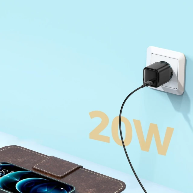 Мережевий зарядний пристрій Joyroom QC 20W USB-C Black (L-P202)