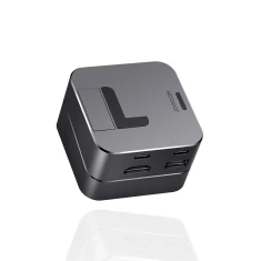 USB-хаб підставка Joyroom USB-C to USB-A/USB-C/RJ45/HDMI/Thunderbolt для MacBook Pro Grey (S-H121-GRAY)
