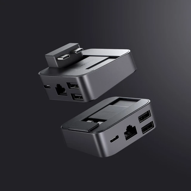 USB-хаб підставка Joyroom USB-C to USB-A/USB-C/RJ45/HDMI/Thunderbolt для MacBook Pro Grey (S-H121-GRAY)