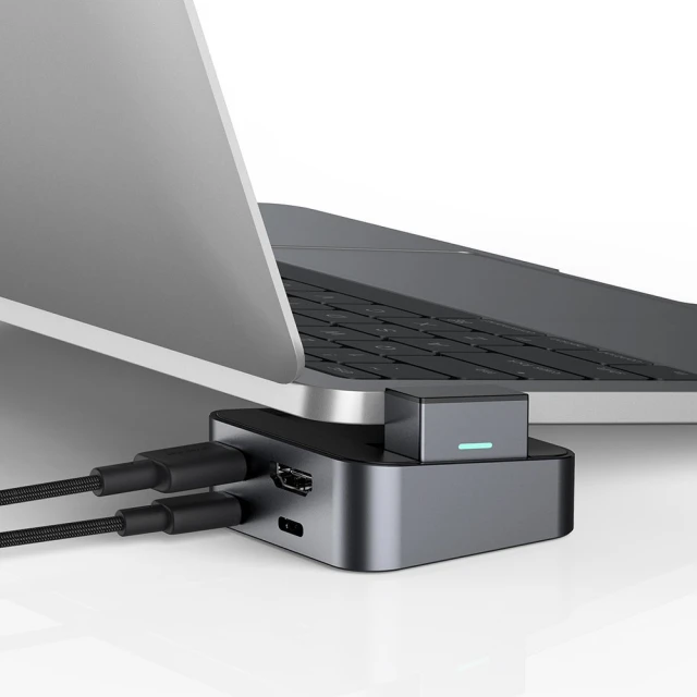 USB-хаб підставка Joyroom USB-C to USB-A/USB-C/RJ45/HDMI/Thunderbolt для MacBook Pro Grey (S-H121-GRAY)