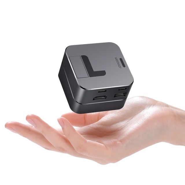 USB-хаб підставка Joyroom USB-C to USB-A/USB-C/RJ45/HDMI/Thunderbolt для MacBook Pro Grey (S-H121-GRAY)