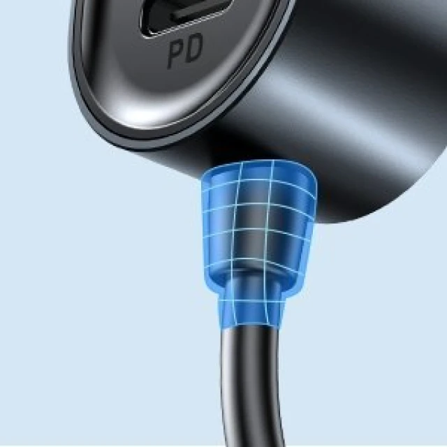 Автомобільний зарядний пристрій Joyroom 3x USB-A/2x USB-C 72W 1.5m Black (JR-CL05)