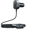 Автомобільний зарядний пристрій Joyroom 3x USB-A/2x USB-C 72W 1.5m Black (JR-CL05)