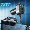 Автомобільний зарядний пристрій Joyroom 3x USB-A/2x USB-C 72W 1.5m Black (JR-CL05)
