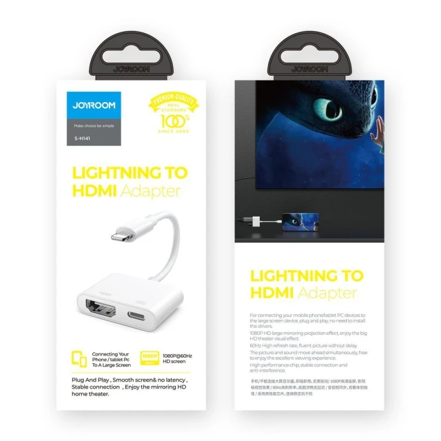 Адаптер Joyroom Lightning to HDMI/Lightning FullHD 1080p 60Hz White (S-H141-WHITE)