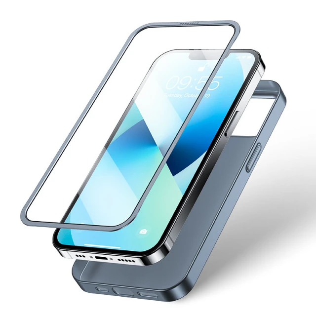 Чохол із захисним склом Joyroom 360 для iPhone 13 Grey (JR-BP927-TRANISH)