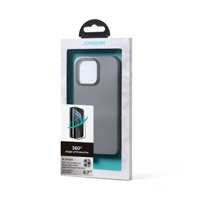Чохол із захисним склом Joyroom 360 для iPhone 13 Pro Max Grey (JR-BP928-TRANISH)