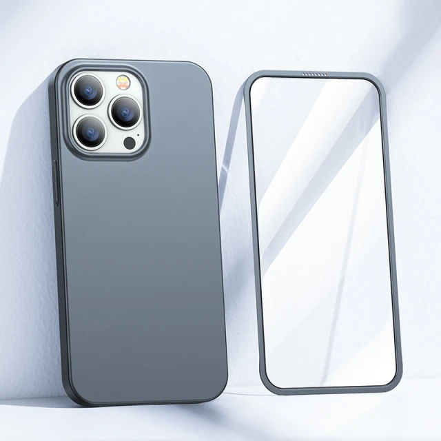 Чохол із захисним склом Joyroom 360 для iPhone 13 Pro Max Grey (JR-BP928-TRANISH)