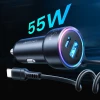 Автомобільний зарядний пристрій Joyroom 3-in-1 USB-A/USB-C with USB-C Cable 55W 1.5m Black (JR-CL07)