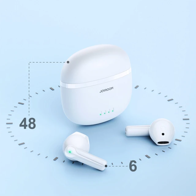 Бездротові навушники Joyroom TWS ENC Waterproof IPX4 Bluetooth 5.3 White (JR-TL11-WH)
