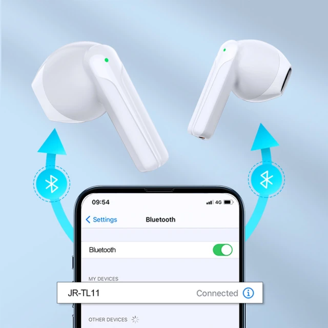 Бездротові навушники Joyroom TWS ENC Waterproof IPX4 Bluetooth 5.3 White (JR-TL11-WH)