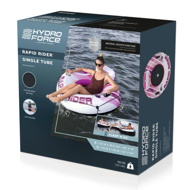 Надувне крісло Bestway Hydro Force Rapid Rider 135 см зі спинкою (6941607392065)