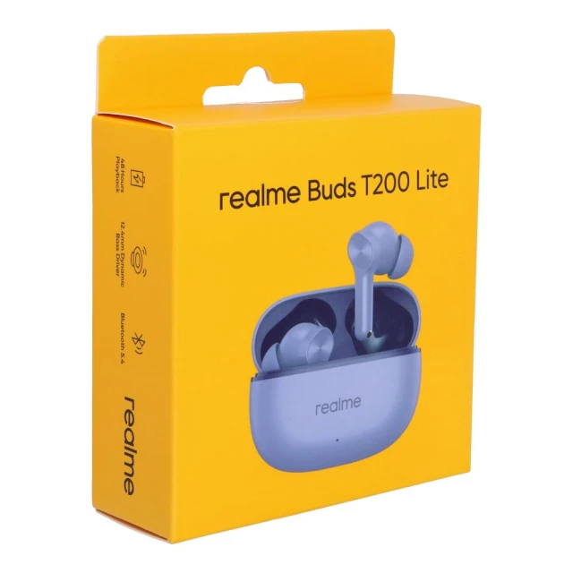 Навушники бездротові Realme T200 Lite Purple (6941764454262)