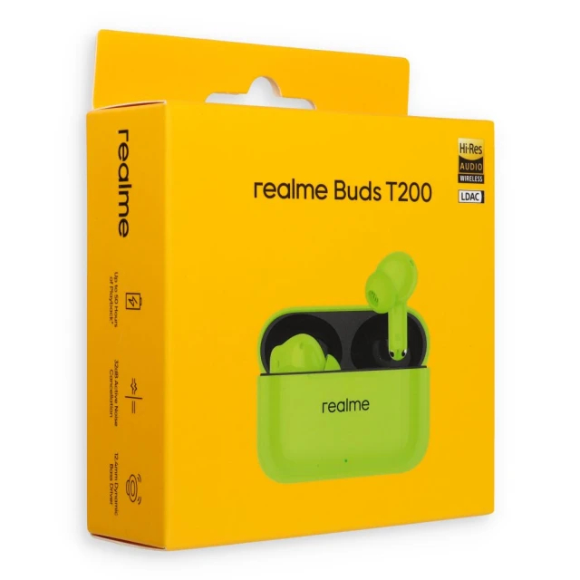 Наушники беспроводные Realme Buds T200 Green (6941764462137)
