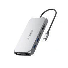 Док-станція USB-C Orico XCR 12в1 2xUSB-A 3.1 1xUSB-A 2.0 1xUSB-C PD 100W 2xHDMI 2.0 4K 1xVGA 1xSD 1xmicroSD (6941788803893)