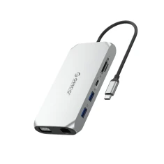 Докуюча станція Orico XCR 12в1 USB-C 100W 3xUSB-A 3.1 1xUSB-A 2.0 1xUSB-C 3.1 1xHDMI 4K 1xVGA 1xSD 1xmicroSD