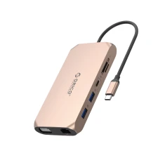 Docking Station Orico XCR 12in1 3x USB-A 3.1 1x USB-A 2.0 1x USB-C PD 100W 1x USB-C 3.1 1x HDMI 4K 30Hz 1x VGA 1080p 1x SD 3.0 1x microSD 3.0 (6941788