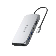 Docking Station Orico XCR 12in1 2x USB-A 3.1 1x USB-A 2.0 1x USB-C PD 100W 1x USB-C 3.1 2x HDMI 2.0 4K 60Hz 1x DisplayPort 1.4 4K 60Hz 1x SD 3.0 (6941