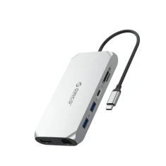 Докстанція USB-C Orico XCR 12в1 2xUSB-A 3.1+1xUSB-A 2.0+1xUSB-C PD 100W+1xUSB-C 3.1+2xHDMI 2.0 4K 60Hz+1xDisplayPort 1.4 4K 60Hz+1xSD (6941788803961)