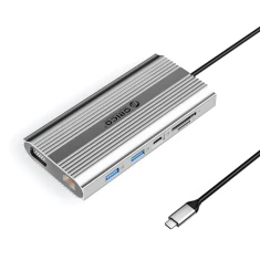 Станція докування USB-C Orico XDR 12в1 USB-A USB-C HDMI 4K VGA RJ45 PD 100W SD (6941788804029)