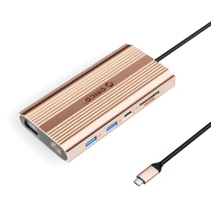 Станция докирования Orico XDR 12-in-1 USB-C PD 100W HDMI 4K VGA RJ45 SD Rose Gold