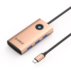 Docking Station USB-C Orico PW11 6in1 3x USB-A 3.0 1x USB-C 3.0 1x USB-C PD 100W 1x HDMI 4K 30Hz Rose Gold (6941788814691)