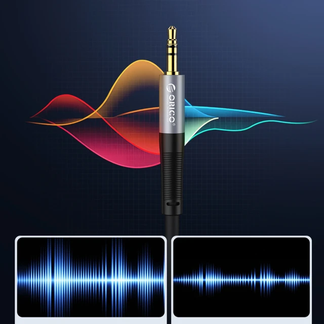 Кабель аудіо кутовий Orico AXW mini jack 3.5 mm 1 m Black (6941788820937)